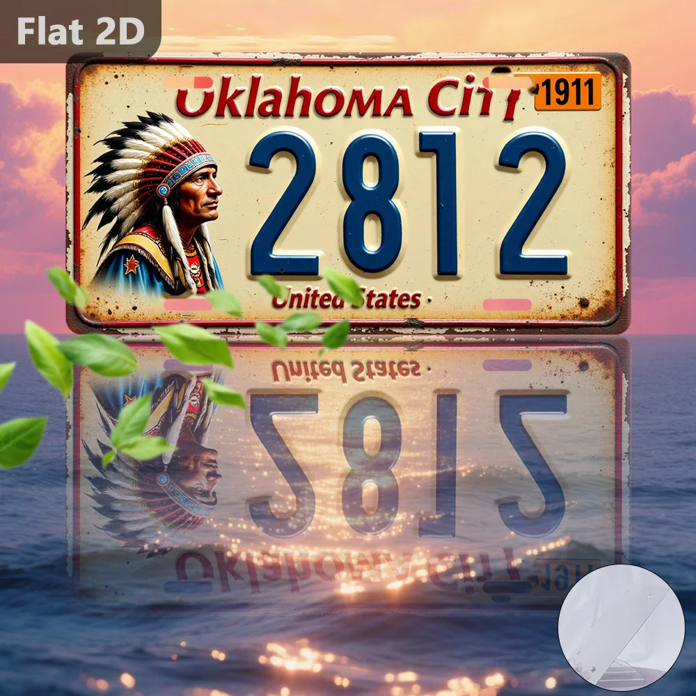 2D Flat,1pc Oklahoma City Band Performance Vintage Metal Sign - Retro Wall Plaque Suitable for Home, Garage, Cafe & Garden