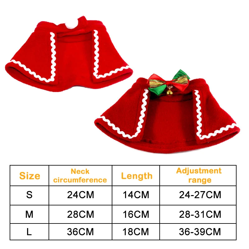 Festive Cat Dog Santa Hat & Scarf Christmas Outfit - Small Dog Holiday Apparel