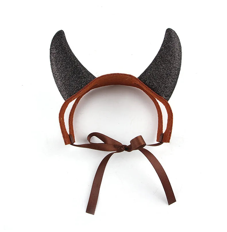 Halloween Dog Headband Pet Costume Cow Horns Funny Decorations Cat Headwear Halloween Pet Accessories Puppy Accessories