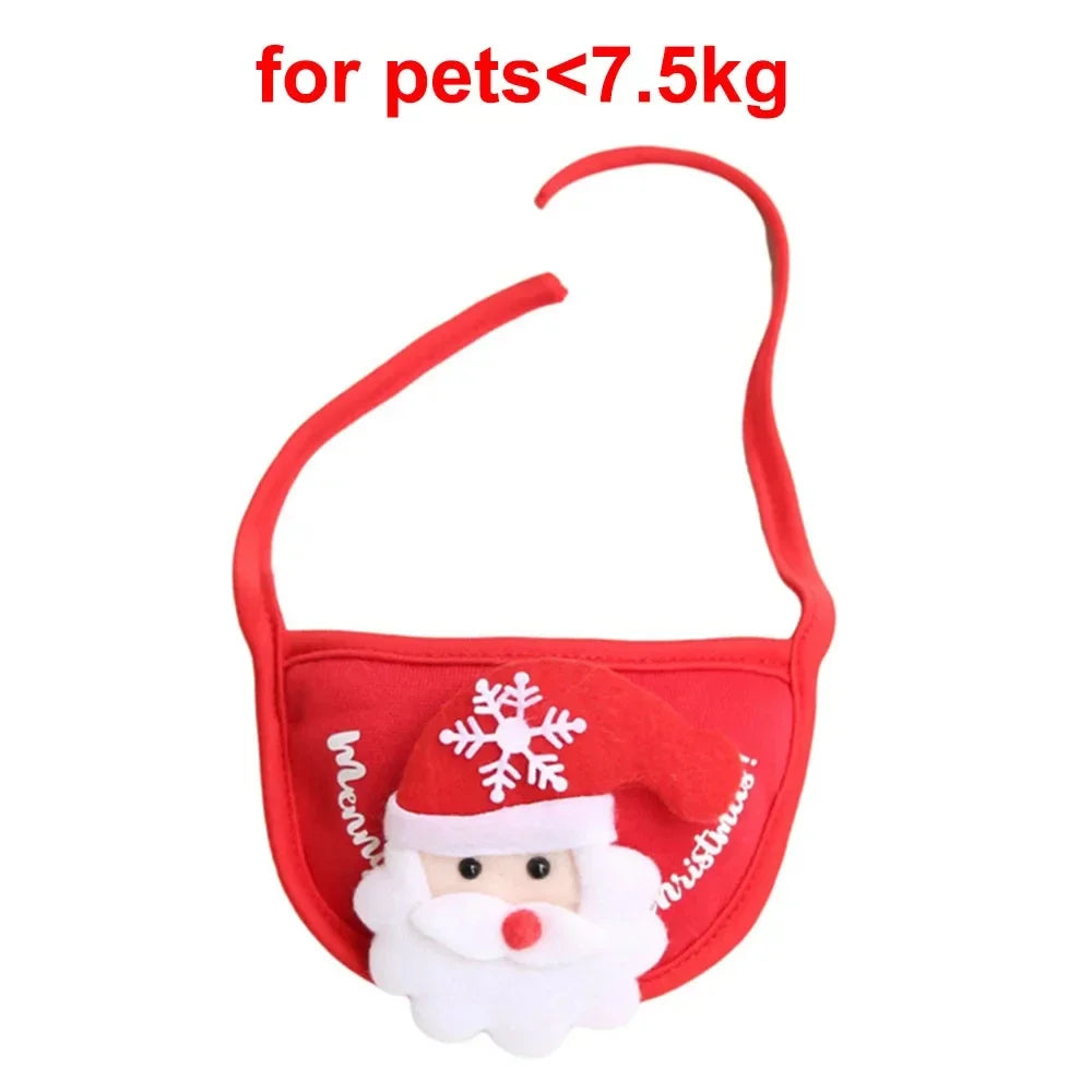 Funny Dog Christmas Hat Pets Santa Bibs New Year Party Cosplay Costume Puppy Cap Cute Cats Bandana Clothes Accessories Gift