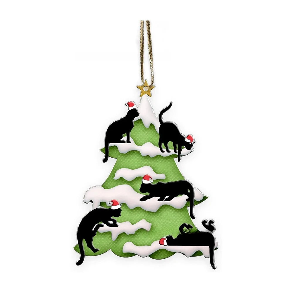 Black Cat Christmas Ornament