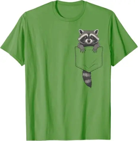 Cute Raccoon Pocket Funny Gifts for Men Women Kid T-Shirt Raccoon in Pocket Apparel Novelty Gifts Y2k Graphic Tees Novelty Gift