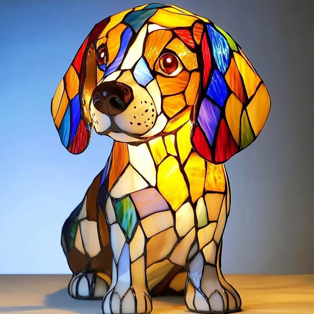 Dog & Cat Glass Lamp