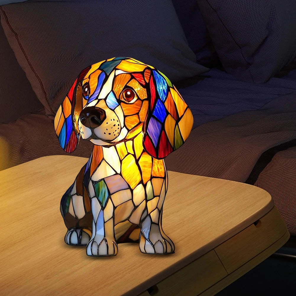 Dog Glass Lamp