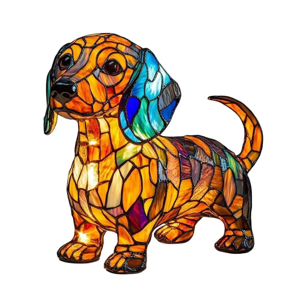 Dog & Cat Glass Lamp