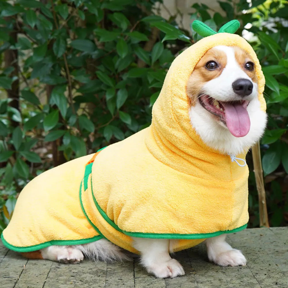 Pet Clothes Halloween Cute Pumpkin Transformation Dog Bathrobe Coral Fleece Water Absorbent Clothes For small medium Large Dogs