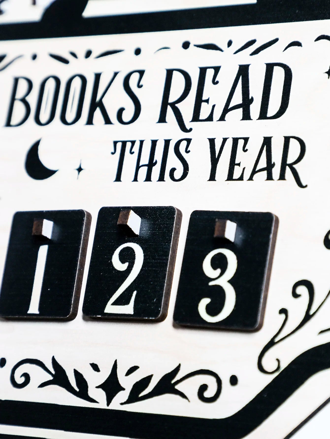 Black Cat Book Tracker Sign