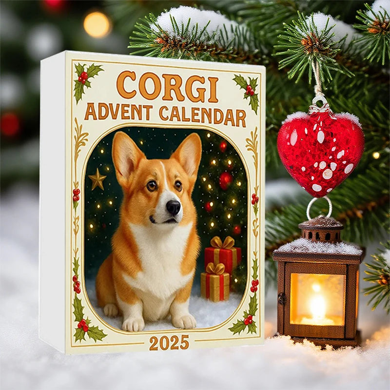 2025, 24 Days Countdown With Cute Corgi Mini Ornaments, Dog-Themed Christmas Decoration Set For Home Décor