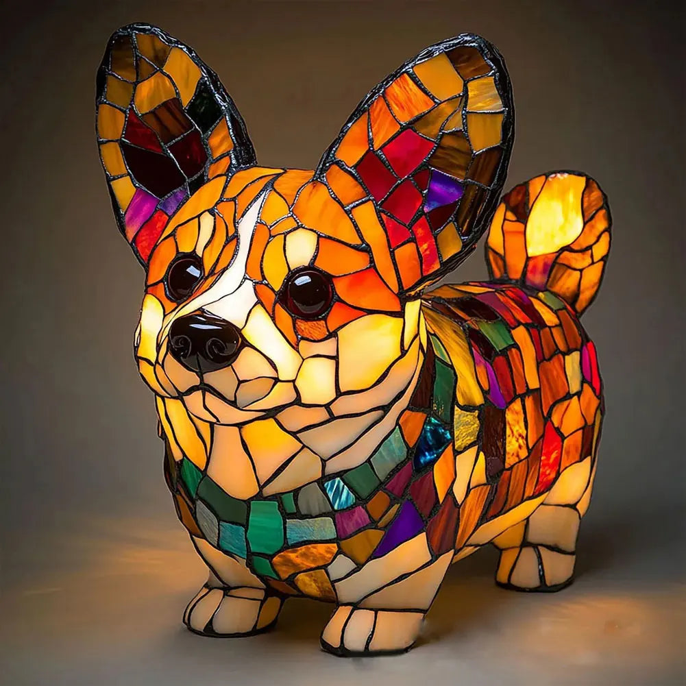 Dog Glass Lamp