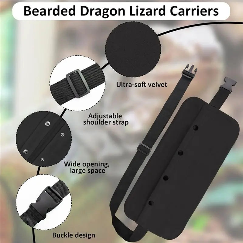 KYCOR-Bearded Dragon Harness And Leash Set-Bearded Dragon Accessories, For Outdoor Travel-Black Decor Suit