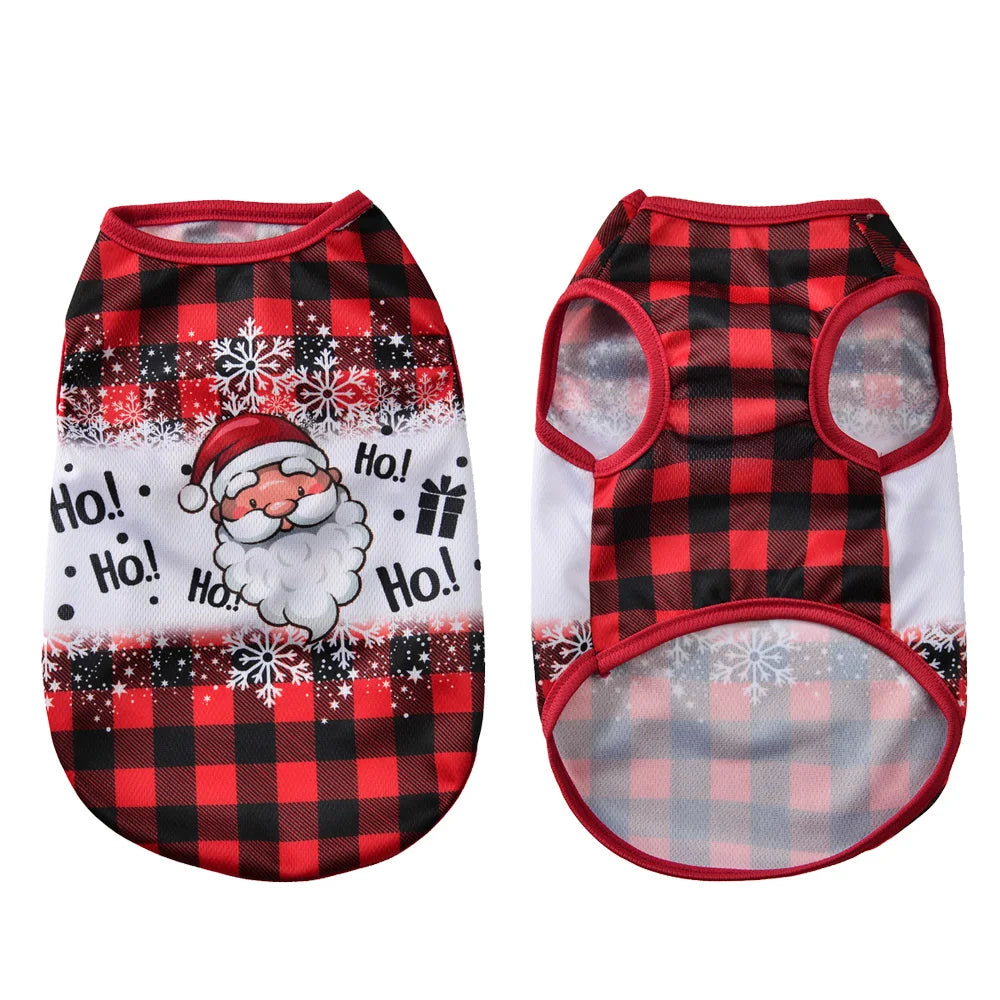 Christmas Pet Dog Cosplay Costume For Small Medium Dogs Cats Santa Claus Puppy Vest Coat Chihuahua Outfits Yorkshire Clothing