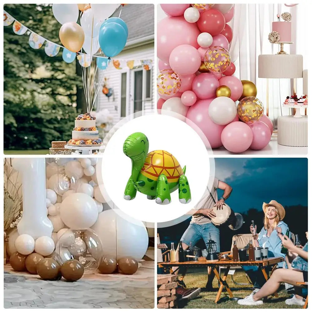 Sea Turtle Balloon Cute 4D Inflatable Animals Foil Turtles Blow Up Animals Cute Turtle Themed Decorations For Jungle Forest Zoo