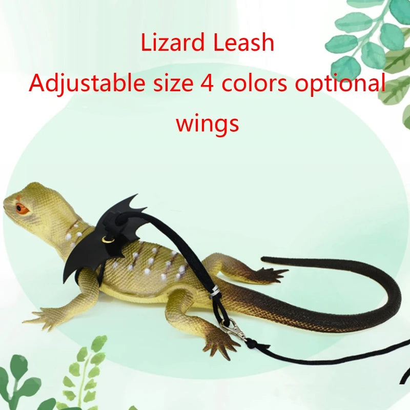 Bearded Dragon Harness and Leash Adjustable Leash Set with for Small Reptiles Junior Squirrels Hamsters