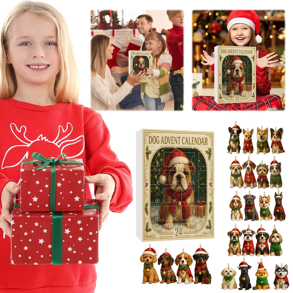 Dog/Dragon/Cat 24 Days Christmas Countdown Calendar Christmas Advent Calendar Xmas Countdown Calendar for Dog Lovers 2D