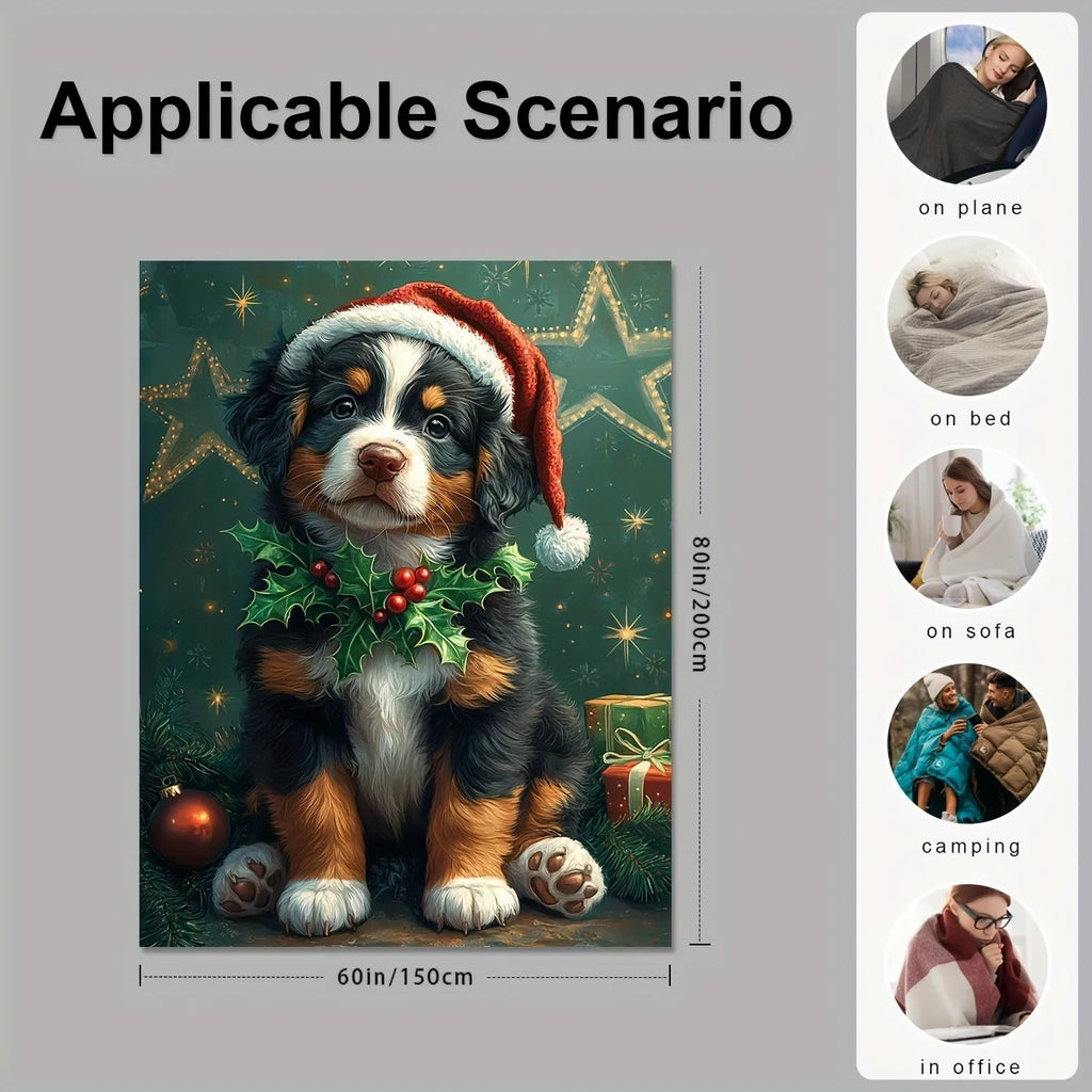 Christmas Woof: Bernese Mountain Dog in Festive Splendor Soft and comfortable New Year home decoration gift