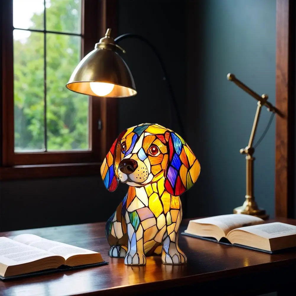 Dog & Cat Glass Lamp