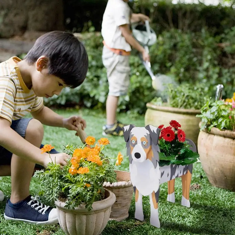 Australian Shepherd Flower Planter Box