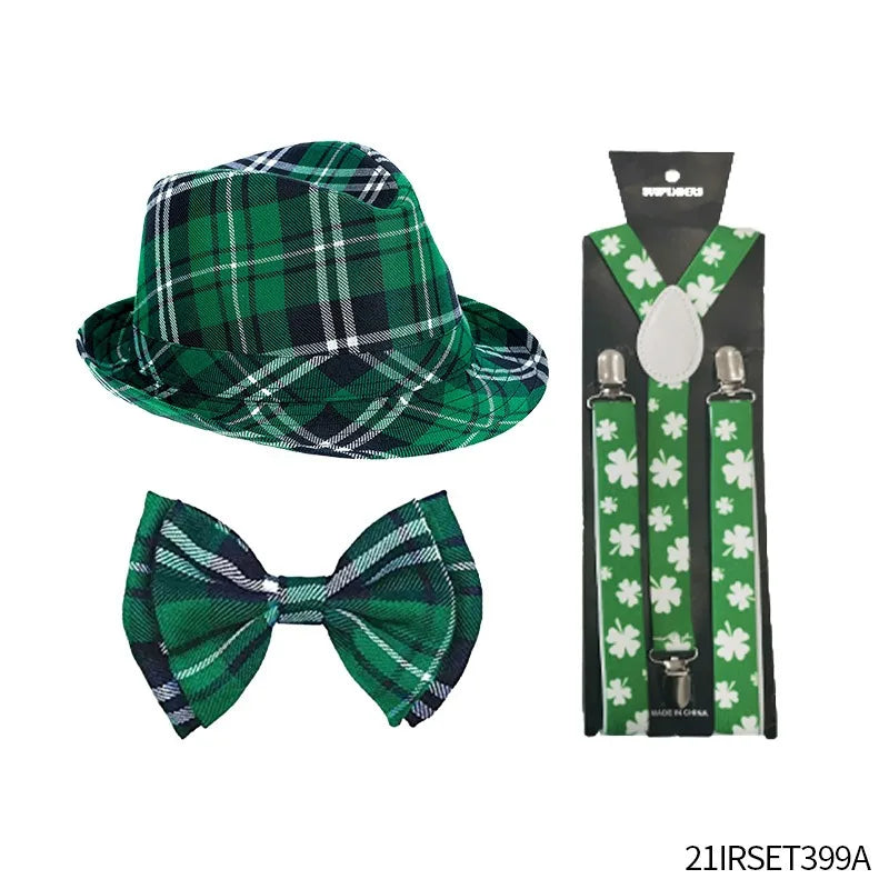 St. Patrick's Day hats, ties, skirts, various outfits suitable for Mardi Gras party role-playing supplies