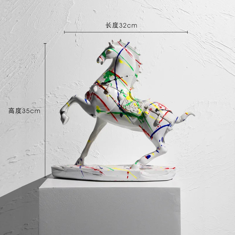 Large Luxury Horse Figurine Modern Creative Home Decor for Living Room TV Cabinet Entryway Elegant Housewarming Gift
