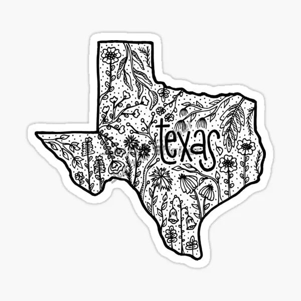 Texas Map Emblem Creative PVC Sticker for Decorate Car Van Truck Bicycle Window Wall Fridge Helmet Motorcycle Decal Accessorie