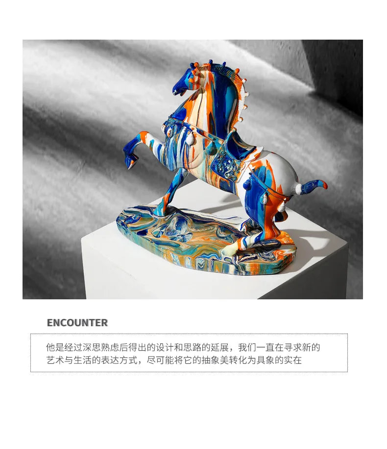 Large Luxury Horse Figurine Modern Creative Home Decor for Living Room TV Cabinet Entryway Elegant Housewarming Gift