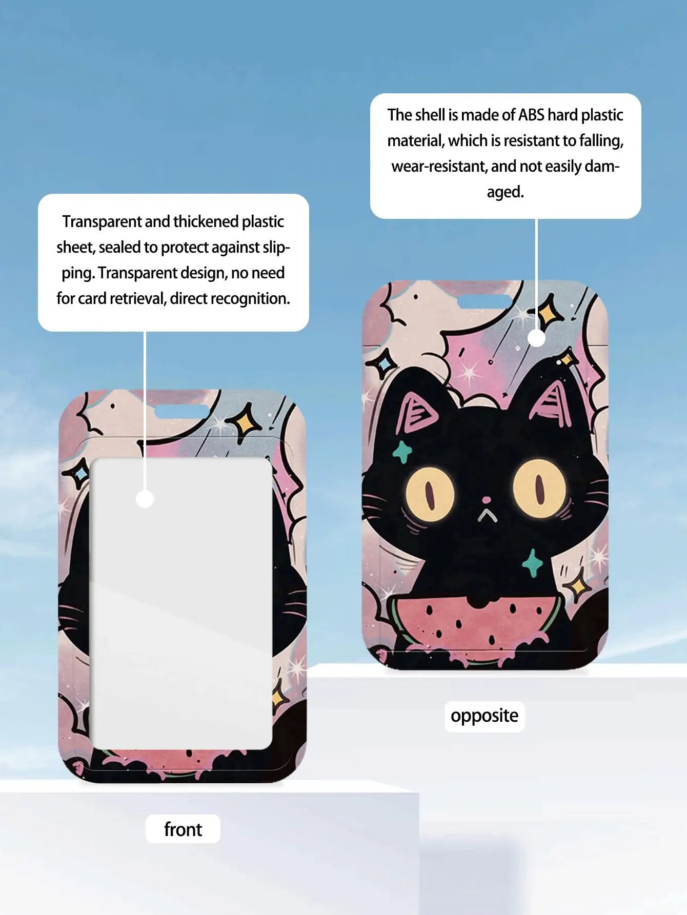 Cute Black Cat Bank Business Work Card Holder