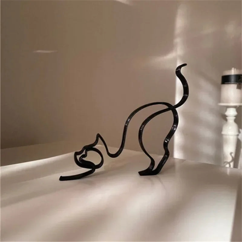 Dog Cat Minimalist Art  Sculpture