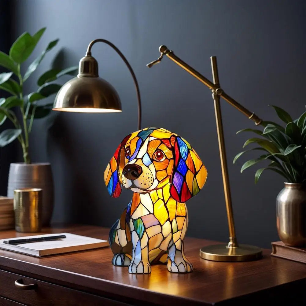 Dog & Cat Glass Lamp