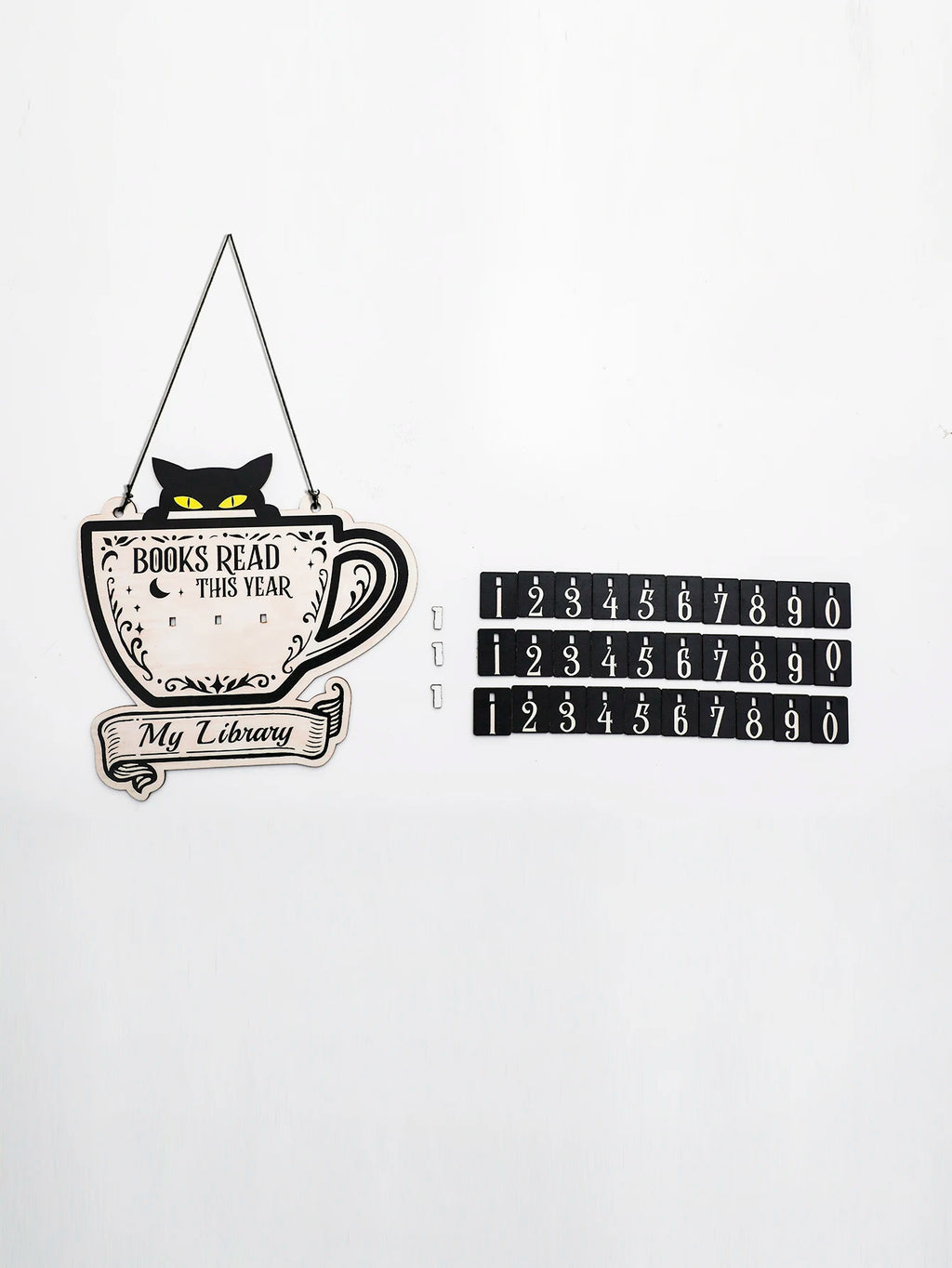 Black Cat Book Tracker Sign