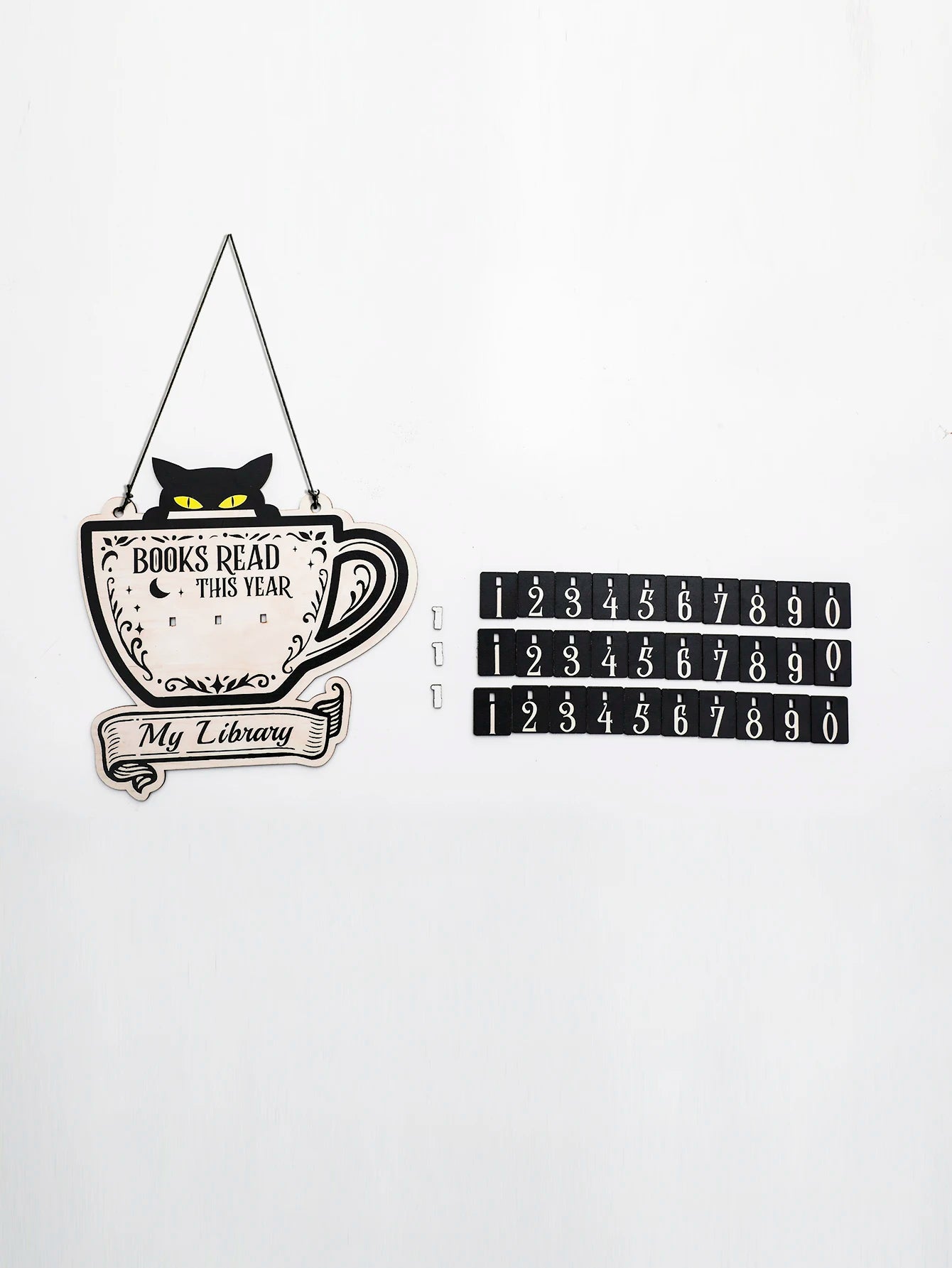 Black Cat Book Tracker Sign