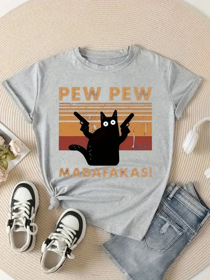 Black Cat "Pew Pew" T-Shirt