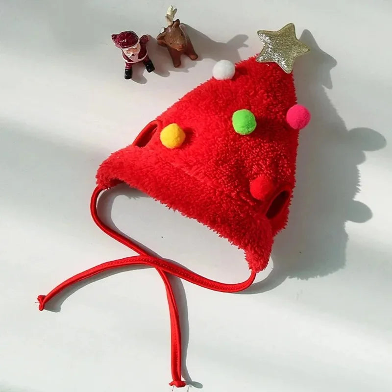 Funny Dog Christmas Hat Pets Santa Bibs New Year Party Cosplay Costume Puppy Cap Cute Cats Bandana Clothes Accessories Gift