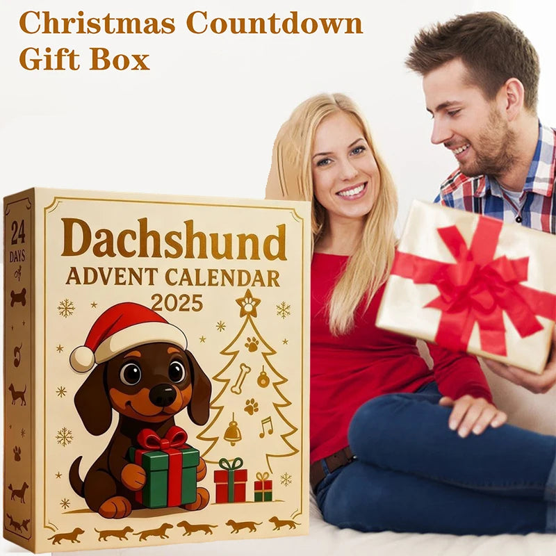 2025 Dachshund Advent Calendar 24 Days Christmas Countdown Cute Acrylic Holiday Tree Decoration for Dog Lovers