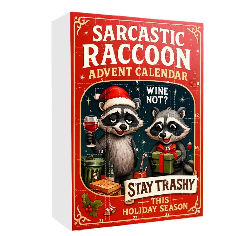 Sarcastic Raccoon Advent Calendar 2025, 24 Days Funny Christmas Countdown With 2D Acrylic Raccoon Ornaments, Holiday Gift