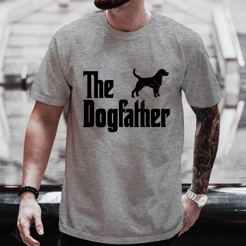 The Dog Father Funny Design T-shirts for Men Dad Dad Fathers Day Tshirts Short Sleeve Clothes Dog Pet Lover Shirts Papa Tops