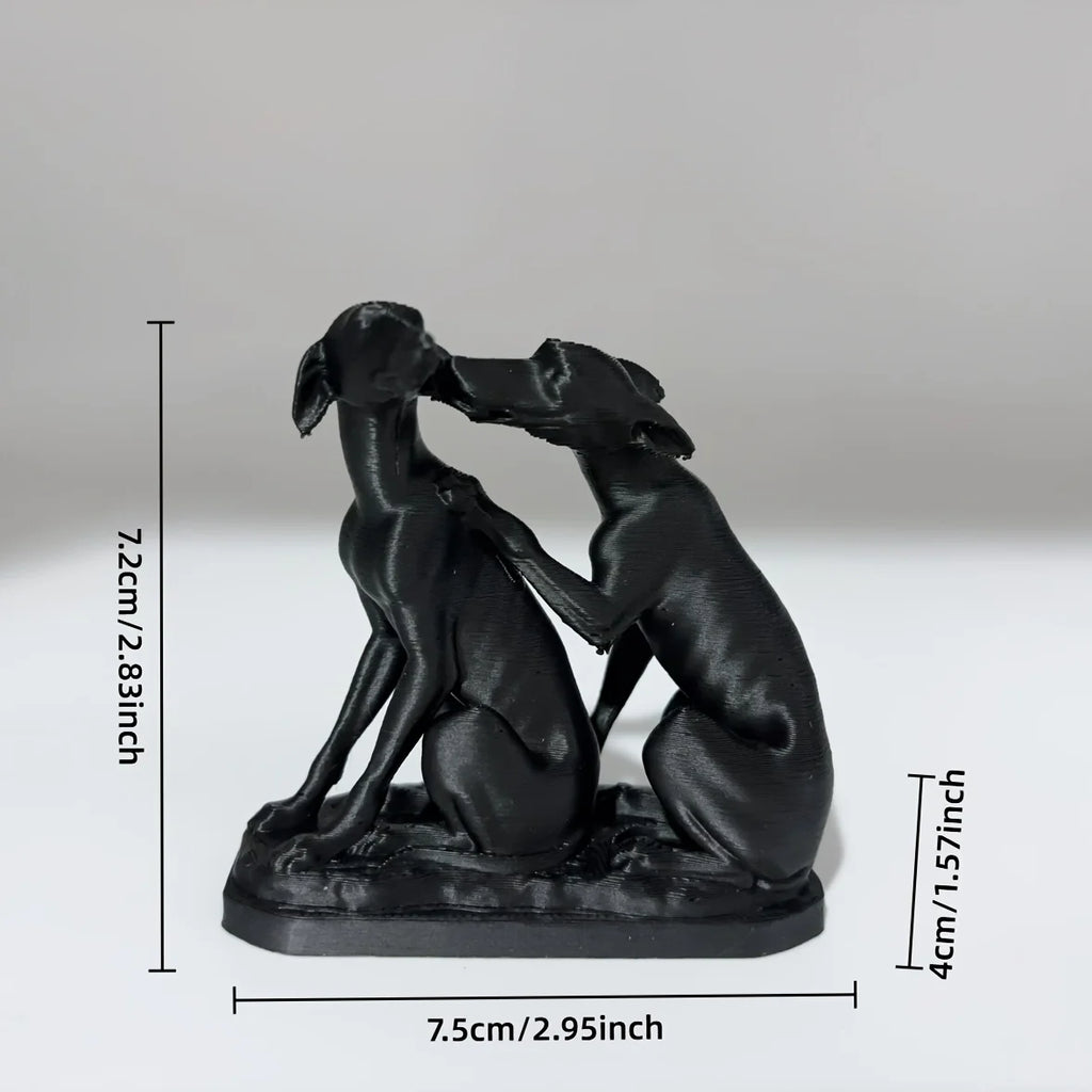 Roman Sculpture Featuring Two Intimate and Interactive Puppies, Statue of A Tauri Hound, and Adorable Ornament for Dog Lovers