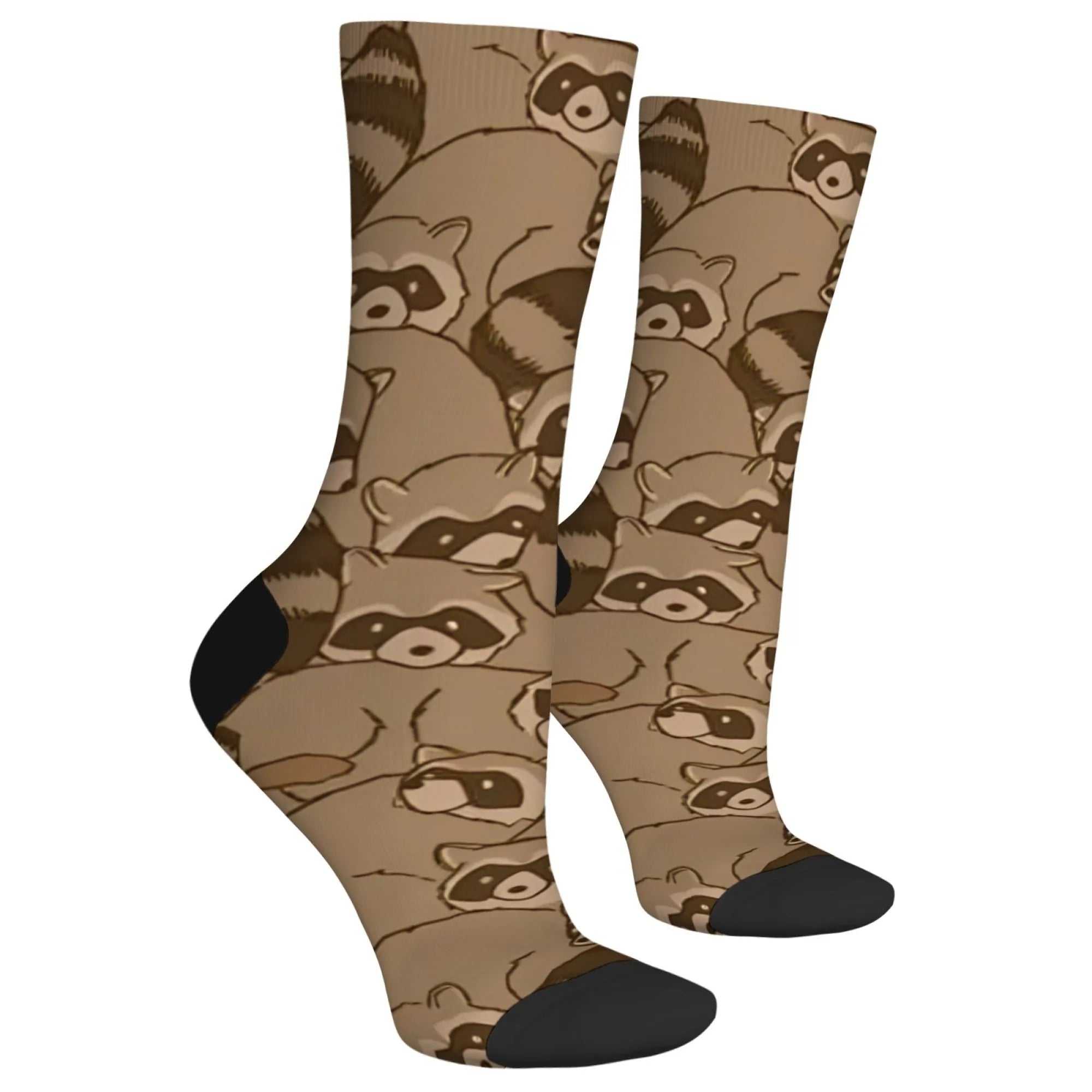 Cartoon Raccoon Theme Casual Socks Comfortable Breathable Non-slip Socks Novelty Harajuku Street Hip-Hop Crew Socks Unisex Gift