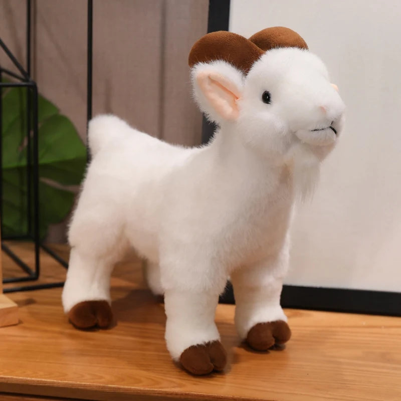 30cm Realistic Goat Plush Toy - Soft Stuffed Animal Goat, Cuddly Farm Animal Gift for Kids, Boys, Girls (Easter/Christmas Gifts)