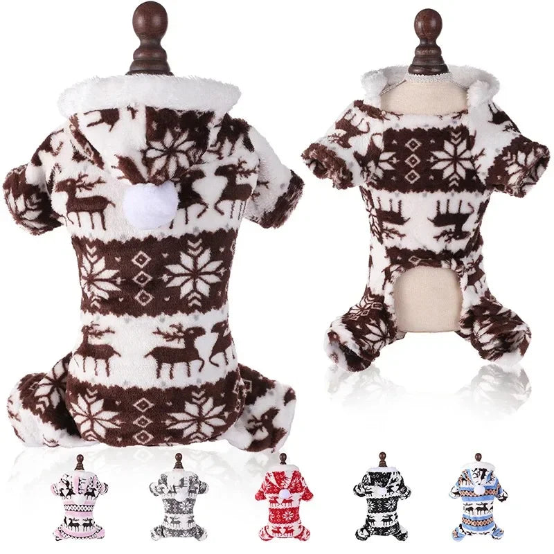 Dog Christmas holiday clothes super soft coral fleece pet clothes warm cotton coatsoft coral fleece clothes for autumn winter