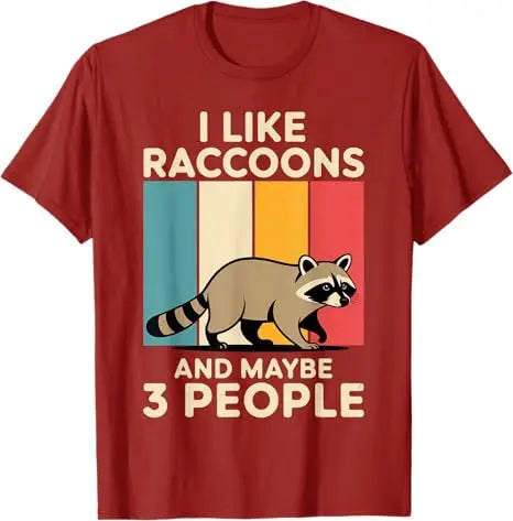 I Like Raccoons and Maybe 3 People Y2k Design for Men Women Racoon Lover T-Shirt Cute Animal Print Zookeepers Novelty Tees Gifts