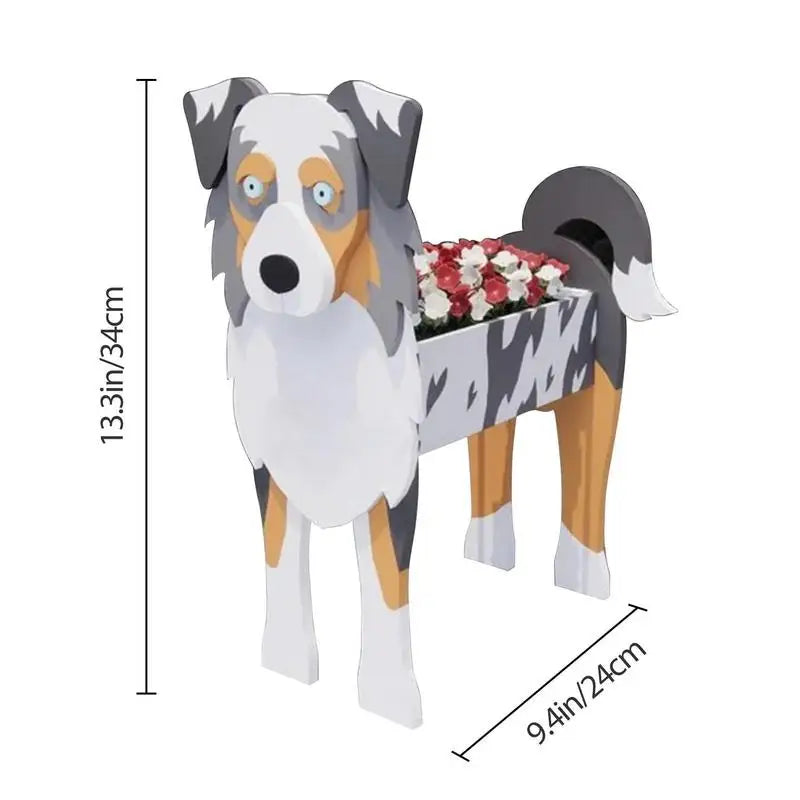 Australian Shepherd Flower Planter Box
