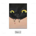 Black Cat Retro Canvas