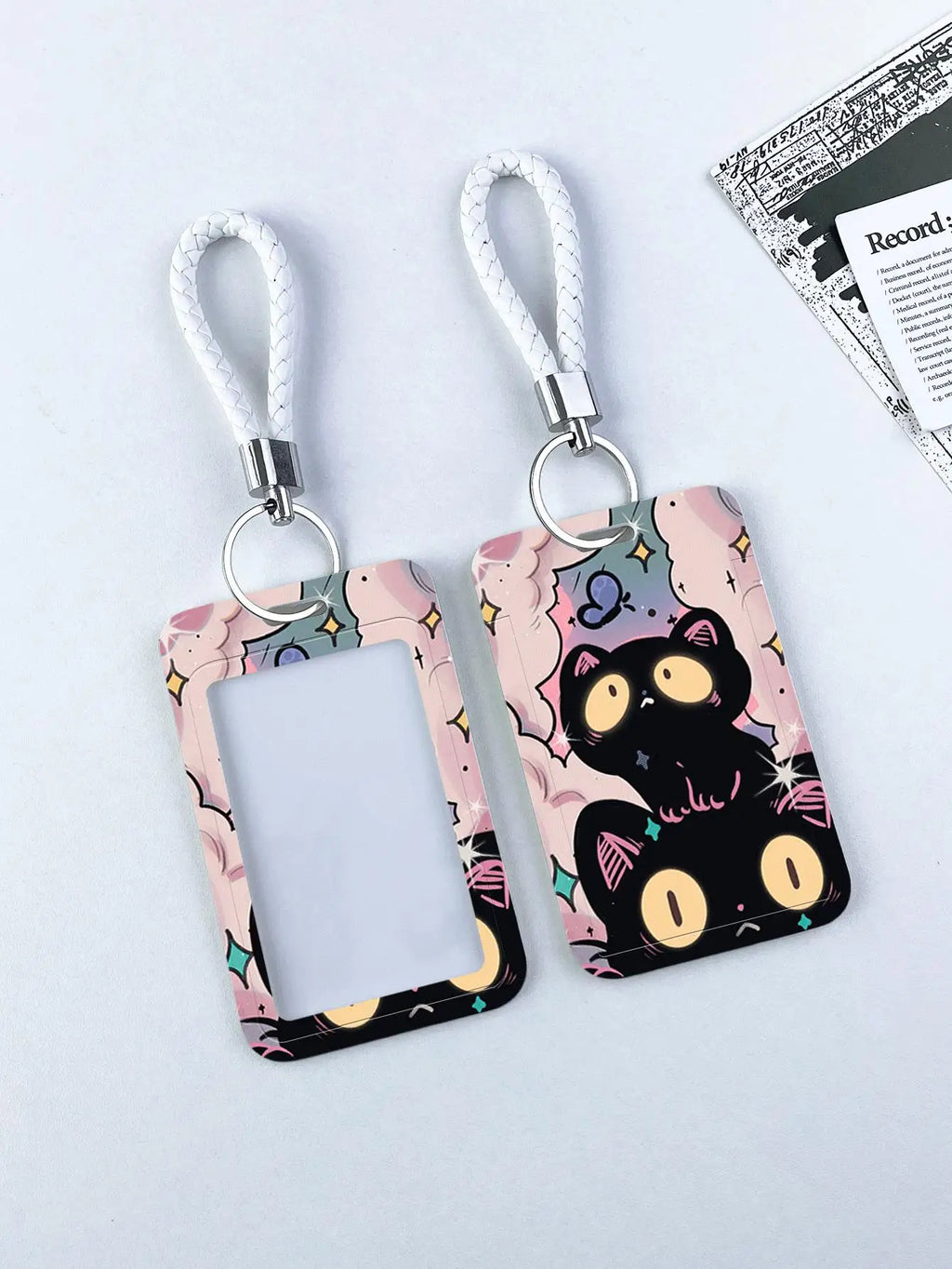 Cute Black Cat Bank Business Work Card Holder