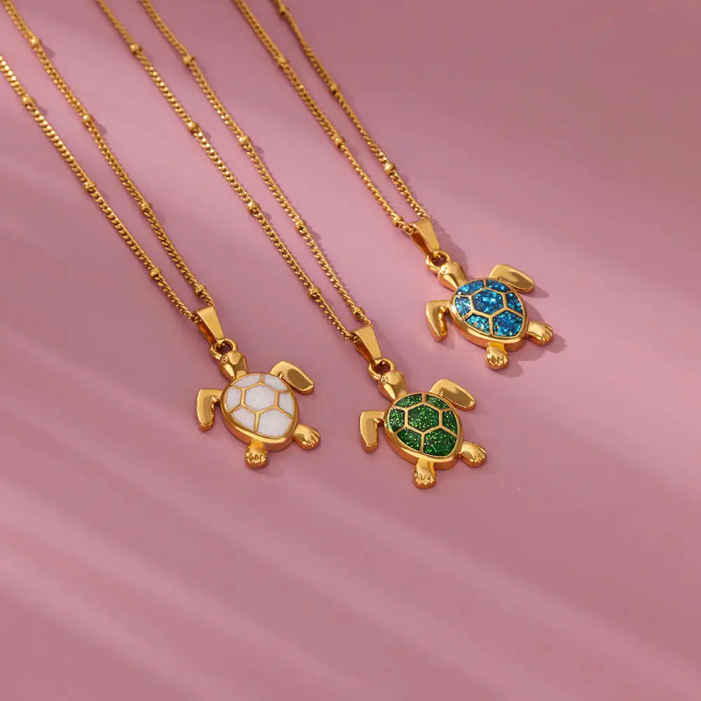 Cute Sea Turtles Necklace For Women Men Gold Color Stainless Steel Necklace Fashion Luxury Jewelry Anniversary Party Gifts