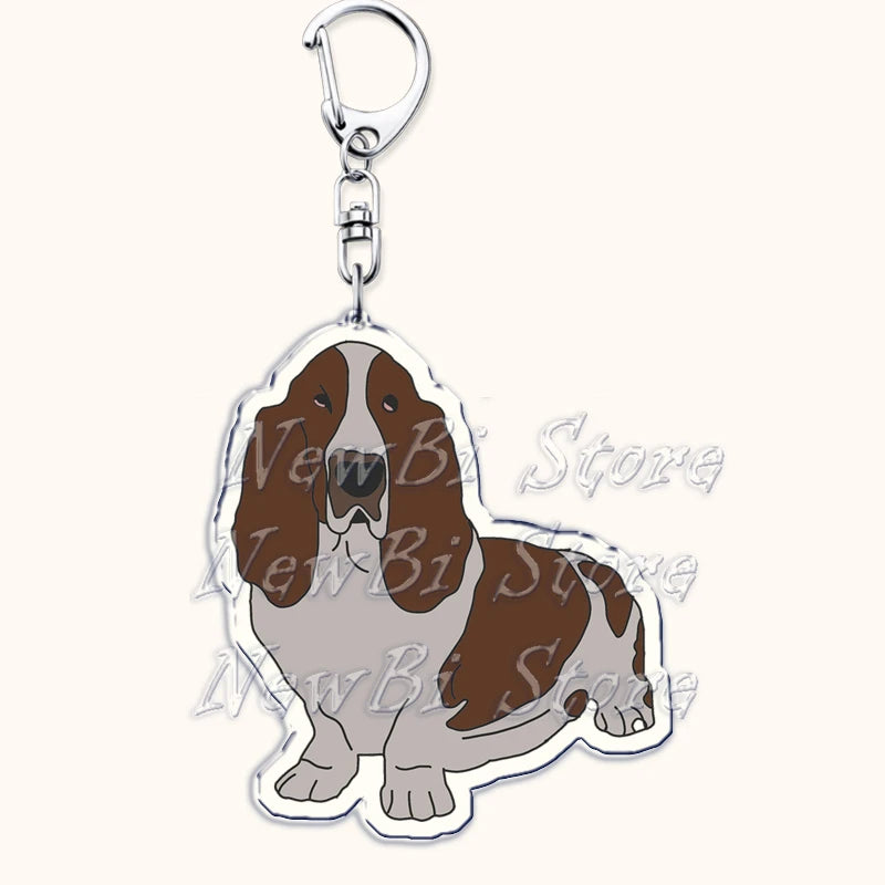 Funny Basset Hound Keychain