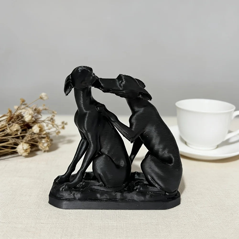 Roman Sculpture Featuring Two Intimate and Interactive Puppies, Statue of A Tauri Hound, and Adorable Ornament for Dog Lovers