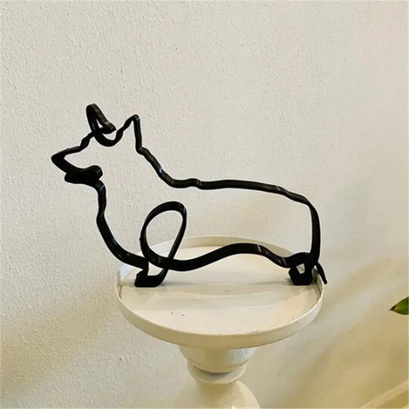 Dog Cat Minimalist Art  Sculpture