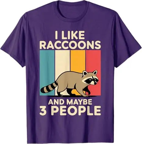 I Like Raccoons and Maybe 3 People Y2k Design for Men Women Racoon Lover T-Shirt Cute Animal Print Zookeepers Novelty Tees Gifts