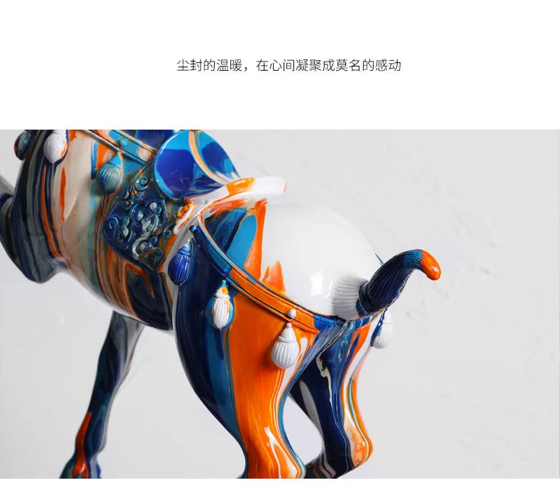 Large Luxury Horse Figurine Modern Creative Home Decor for Living Room TV Cabinet Entryway Elegant Housewarming Gift