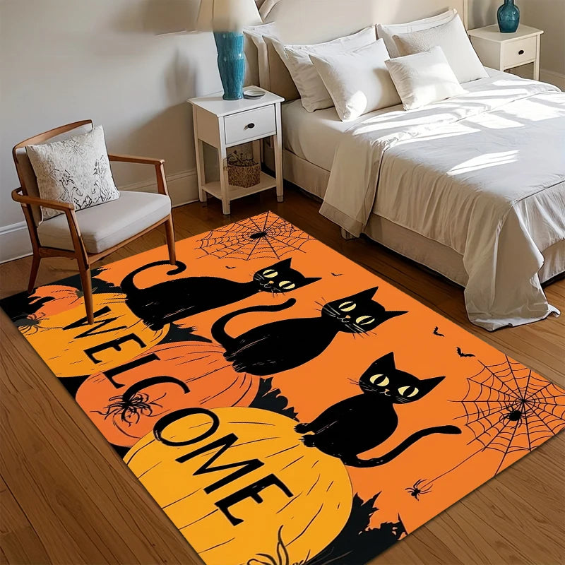 Halloween Black Cat Entry Door Mat